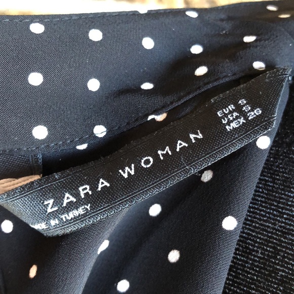 ZARA Black Midi Polka Dot Dress - Picture 8 of 8